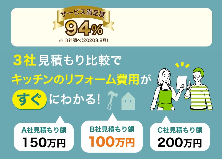 3社一括見積もり比較でリフォーム費用がすぐにわかる！ 